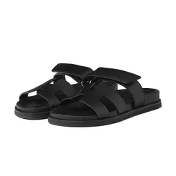 Dép Nam Hermès Blanc Chypre Sandal Black Màu Đen Size 41