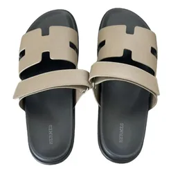 Dép Nam Hermès Chypre Sandal Grey Màu Xám Nâu Size 42