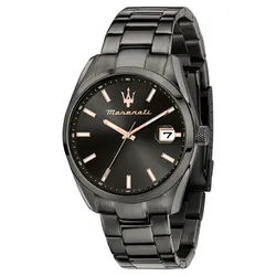 Đồng Hồ Nam Maserati Attrazione Black Dial Black Stainless Steel Strap Quartz Watch R8853151015 Màu Đen