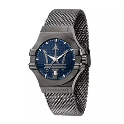 Đồng Hồ Nam Maserati Potenza 42mm Quartz Blue Dial Màu Xám Chì
