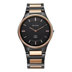 Đồng Hồ Nam Titan Edge Ceramic Quartz Watch With Diamonds 1696KC02 Màu Đen/Vàng