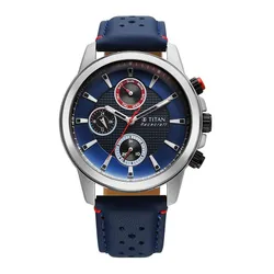 Đồng Hồ Nam Titan Stainless Steel Round Shape Watches 90152KL01 Màu Xanh Navy