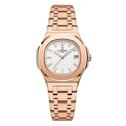 Đồng Hồ Nữ Carnival Quartz Watch 8161L-VH-T Màu Vàng Hồng/Trắng