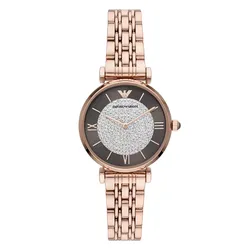 Đồng Hồ Nữ Emporio Armani Gianni T-Bar Quartz Brown Dial Ladies Watches AR11402 Màu Vàng Hồng