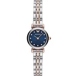 Đồng Hồ Nữ Emporio Armani Quartz Crystal Blue Dial Ladies Watch AR11222 Màu Bạc