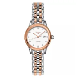 Đồng Hồ Nữ Longines Flagship L4.374.3.99.7 Watch 30mm Màu Bạc Phối Vàng Hồng