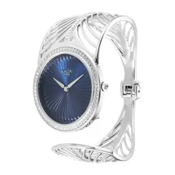 Đồng Hồ Nữ Titan Raga Silver Quartz Analog Blue Dial 95221VM01 Màu Bạc Phối Xanh