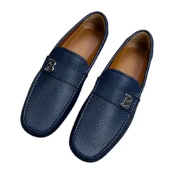 Giày Lười Nam Bally Mocca Tag B Màu Xanh Navy Size 7.5