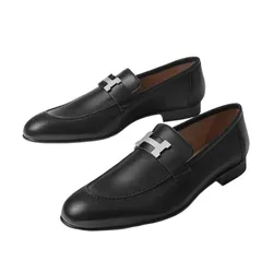 Giày Lười Nam Hermès Mocasines Paris Màu Đen Size 42