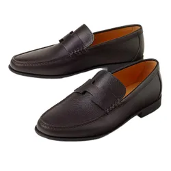 Giày Lười Nam Hermès Mokassins Duke H242893ZAME440 Màu Nâu Size 39