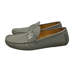 Giày Lười Nam Louis Vuitton LV Racetrack Driving Loafer Màu Xám Size 40.5