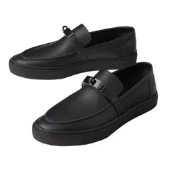 Giày Slip On Nam Hermès Sneakers Game Màu Đen Size 40.5