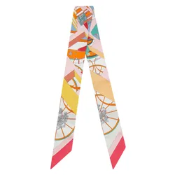 Khăn Nữ Hermès Pre-Loved Twilly Scarf In Silk Màu Hồng