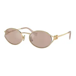 Kính Mát Nữ Miu Miu Pale Gold Pink Sunglasses MU 52YS ZVN20F Màu Hồng Vàng