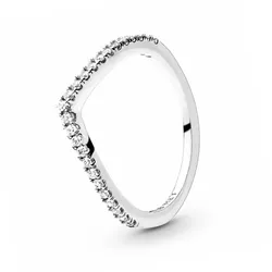 Nhẫn Nữ Pandora Sparkling Wishbone Ring 196316CZ Màu Bạc Size 50