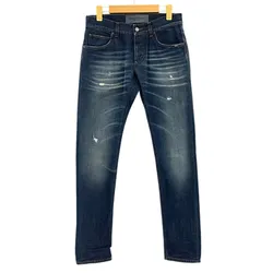 Quần Jean Nam Dolce & Gabbana D&G Wash Rách 2 Đùi 14 Gold G6LBLD G8S23 S9001 Màu Xanh Đậm Size 44