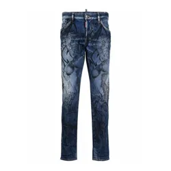 Quần Jean Nam Dsquared2 Skater S71LB7058 Màu Xanh Họa Tiết Size 44