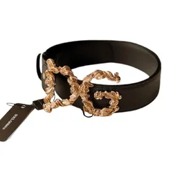 Thắt Lưng Nữ Dolce & Gabbana D&G 3D Logo Belt Màu Đen Freesize