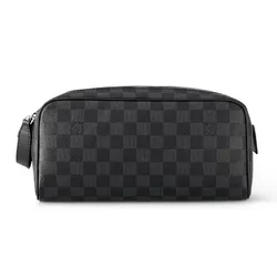 Túi Cầm Tay Louis Vuitton LV Toilet Dopp Kit Damier Graphite Canvas Pouch N40127 Màu Xám Đen