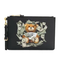Túi Cầm Tay Moschino Moschino Dollar Bear Black Clutch/Wristlet Màu Đen