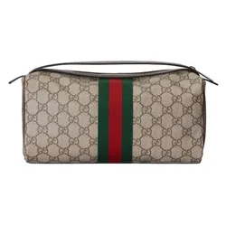 Túi Cầm Tay Nữ Gucci Canvas GG Supreme Beige Toiletry Bag 759689 Màu Be