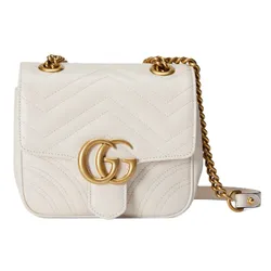 Túi Đeo Chéo Nữ Gucci Marmont Mini Shoulder Bag White 739682-AABZC-9022 Màu Trắng