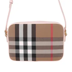 Túi Đeo Vai Nữ Burberry Check & Leather Camera Bag Pale Cameo Phối Màu