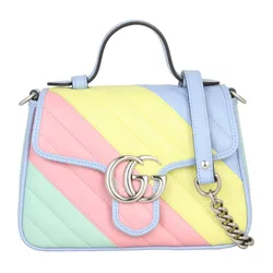 Túi Đeo Vai Nữ Gucci GG Marmont Top Handle Bag Mini Phối Màu