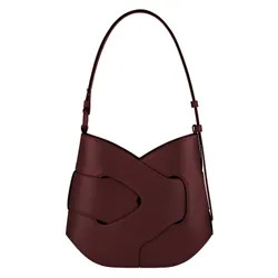 Túi Đeo Vai Nữ Polène Nodde Hobo Edition Smooth Black Cherry Màu Đỏ Đun