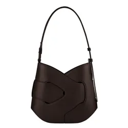 Túi Đeo Vai Nữ Polène Nodde Hobo Edition Smooth Ebony Màu Nâu Đậm