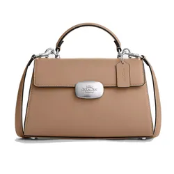 Túi Xách Nữ Coach Eliza Top Handle Bag CP006 Silver/Taupe Màu Nâu Sẫm  