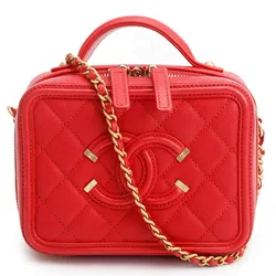 Túi Xách Tay Nữ Chanel Red CC Filigree Small Vanity Case Màu Đỏ