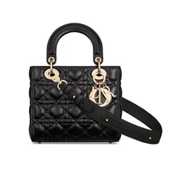Túi Xách Tay Nữ Dior Small Lady Black Cannage Lambskin M0538ONGE_M900 Màu Đen