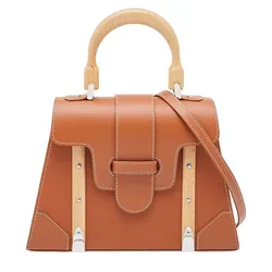 Túi Xách Tay Nữ Goyard Tan Leather PM Saigon Top Handle Bag Màu Cam