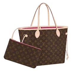 Túi Xách Tay Nữ Louis Vuitton LV Neverfull Mm Peony M41178 Handle Bag Màu Nâu