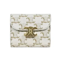 Ví Nữ Celine Ivory Triomphe Wallet Màu Kem Họa Tiết