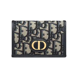 Ví Nữ Dior 30 Montaigne Blue Oblique Jacquard Wallet Màu Xanh