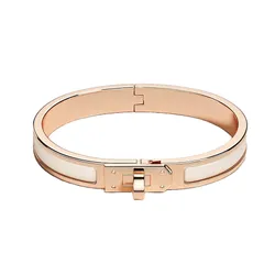 Vòng Đeo Tay Nữ Hermès Mini Clic Kelly Bracelet Cream Màu Vàng Hồng Phối Kem