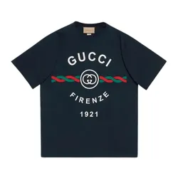 Áo Phông Gucci Tshirt 16036 XJD7T 4795 Màu Xanh Navy Size XS