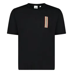 Áo Phông Nam Burberry Ellison Stripe Pocket Black Tshirt Màu Đen Size XS