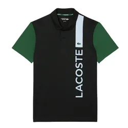 Áo Polo Nam Lacoste Ultra Dry Print Branding Tennis DH8940-00 GI8 Màu Đen/Xanh Size 2