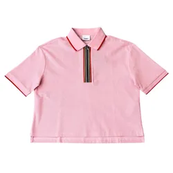 Áo Polo Nữ Burberry Hazelton Stripe In Pink 8084427 B6281 Màu Hồng Size S