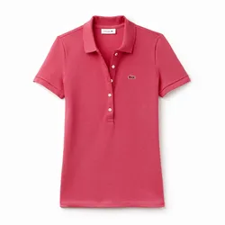 Áo Polo Nữ Lacoste Women's Slim Fit Stretch Mini Cotton Piqué Polo PF7845 Màu Hồng Đậm Size 34