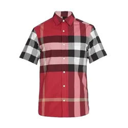 Áo Sơ Mi Nam Burberry Check Stretch Cotton Shirt 8007179 Kẻ Đỏ Size S