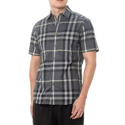 Áo Sơ Mi Nam Burberry With Vintage Check Printed GrShirt 8084293 Màu Xám Kẻ XS