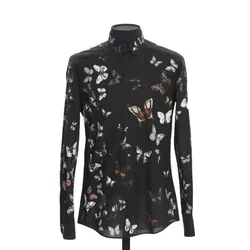 Áo Sơ Mi Nam Dolce & Gabbana D&G Butterfly Shirt G5EJ0T HP5GX Màu Đen Họa Tiết Size 41