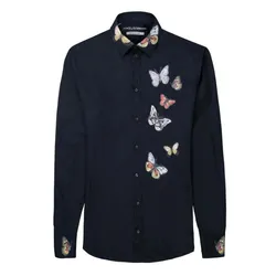 Áo Sơ Mi Nam Dolce & Gabbana D&G G5EJ0Z GEA85 Màu Xanh Đen Size 40
