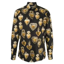 Áo Sơ Mi Nam Dolce & Gabbana D&G G5EJ1T HS5D8 Màu Vàng Đen Size 37