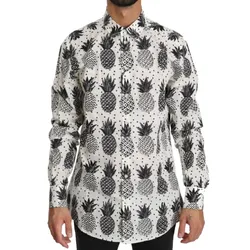 Áo Sơ Mi Nam Dolce & Gabbana D&G Multi Print Men's Shirt G5DY4T FS530 Màu Trắng Họa Tiết Size 37