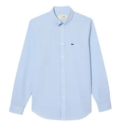 Áo Sơ Mi Nam Lacoste Regular Fit Cotton Poplin Shirt CH2564 F6Z Màu Xanh Nhạt Size 39